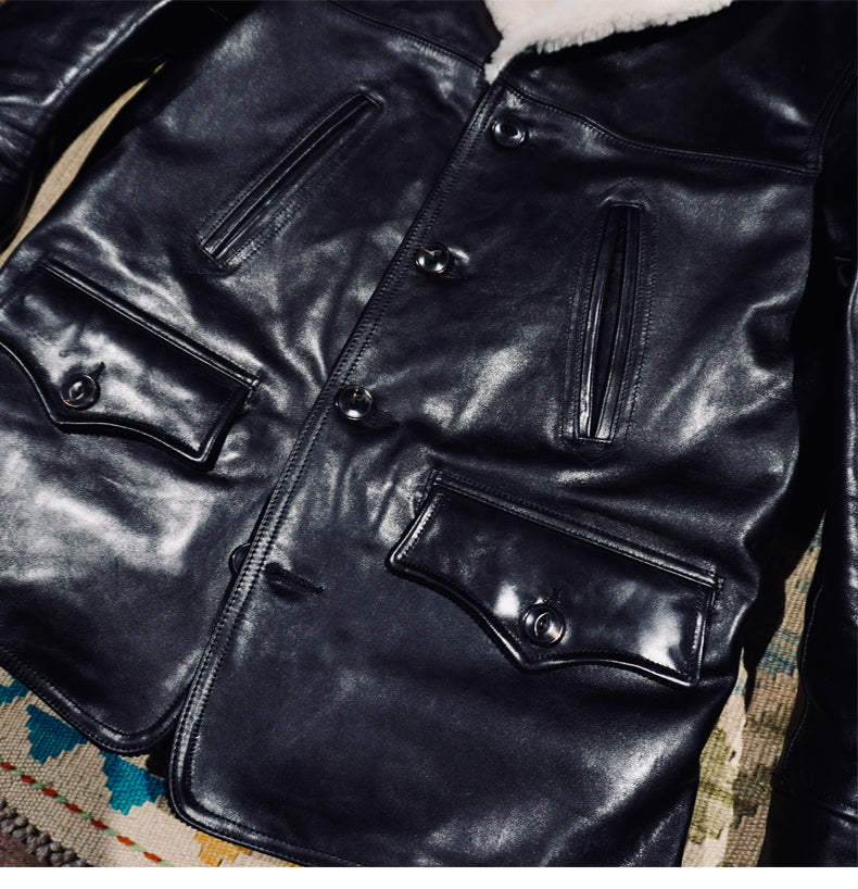 ★ホースハイドレザー×ムートン使用 ランチコート★
