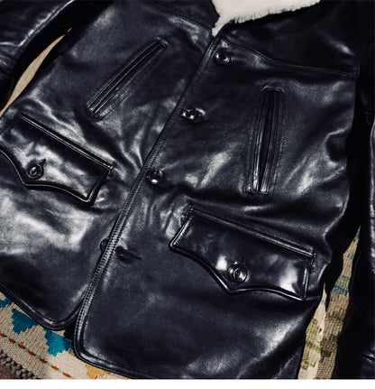 ★ホースハイドレザー×ムートン使用 ランチコート★