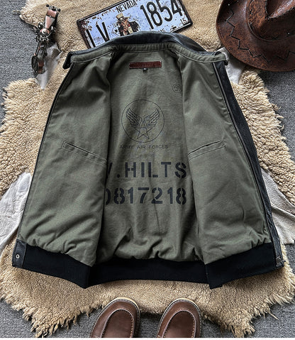 △ヴィンテージ復刻 イタリア産カウレザー使用 A-2ジャケット▽ XL~5XL