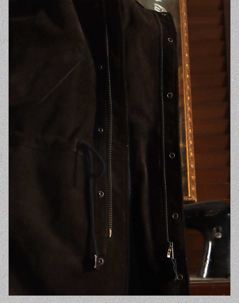 ▲ヴィンテージ復刻 イタリア産スウェードレザーM-51 フィッシュテイルコート▼ダークブラウン