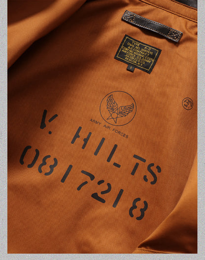 ハンドペイントのワッペンがキュート✩ヴィンテージ復刻 植物タンニン鞣しホースハイドレザー メンフィスベルモデル A-2ジャケット✩