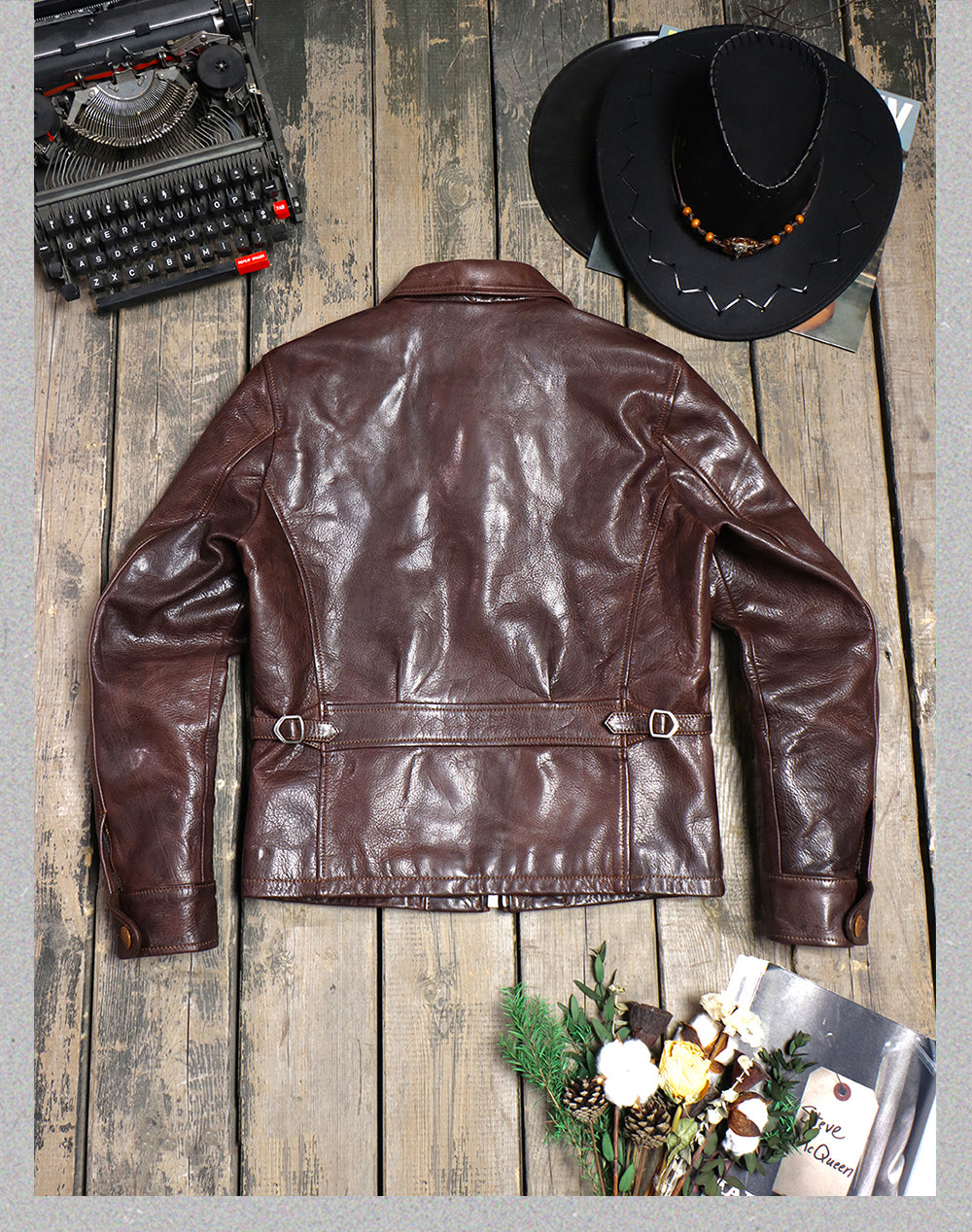 1930's VINTAGE復刻デザイン  植物タンニンなめし イタリア産ゴートレザー シングルライダースジャケット M～4XL