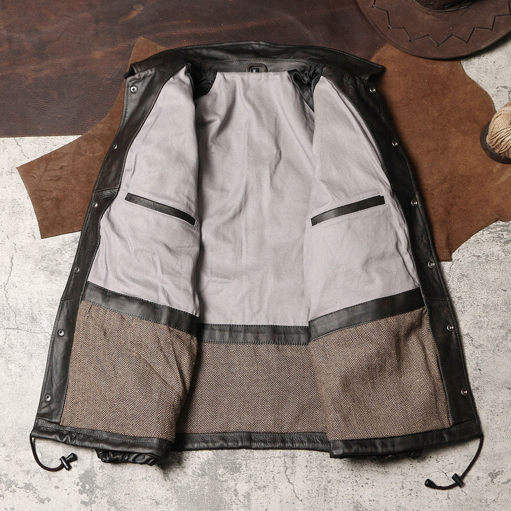 オイルド カウレザー使用★ヴィンテージデザイン レザーコーチジャケット★M～4XL