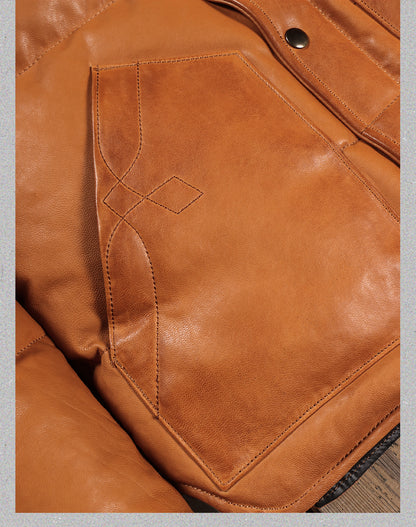 ◇シープレザーダウン ウエスタンステッチ ジャケット◇ S～5XL