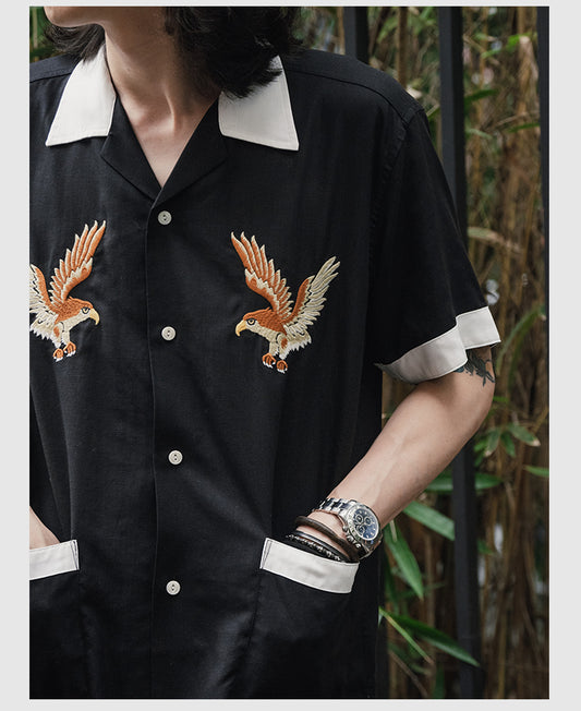 ２色展開★ヴィンテージ復刻 ハーフスリーブ スカシャツ★S～2XL