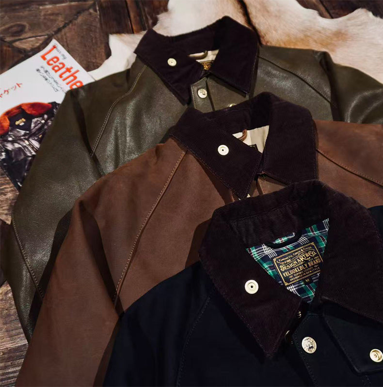 ３色展開▲細部のディテールまで完璧な拘り▲カウレザー ジャケット▼M～4XL