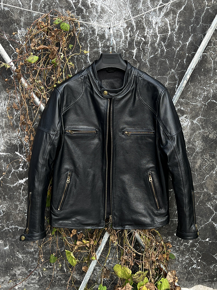 ★J100型 カウレザー シングルライダース ジャケット★Ｍ～4XL