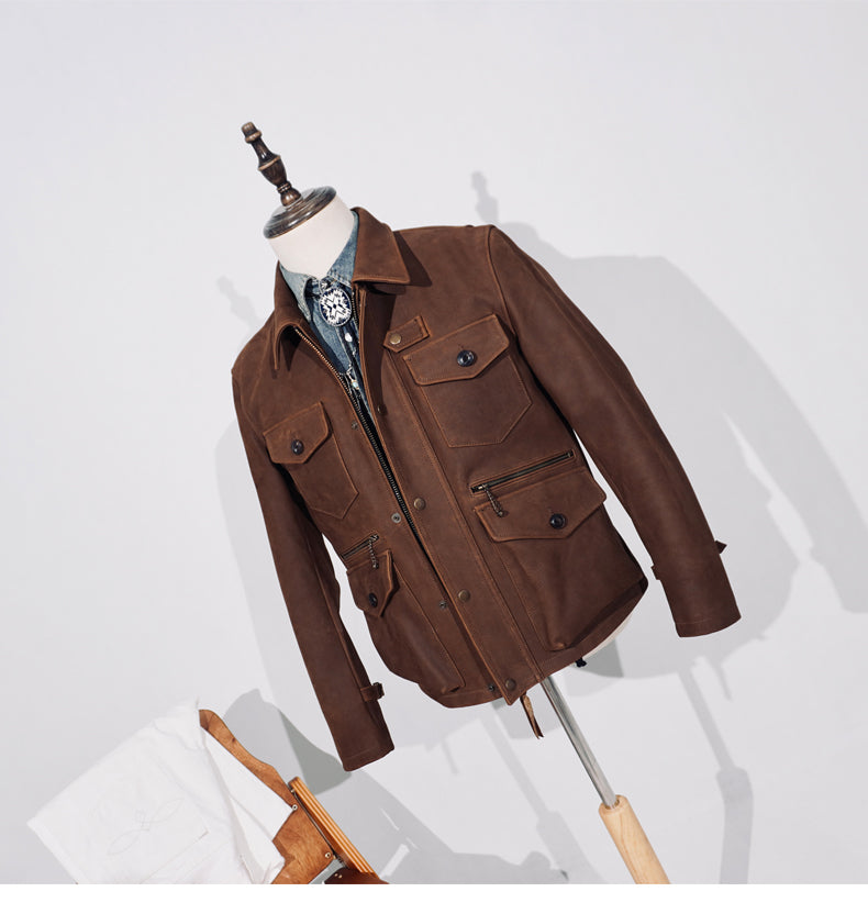 ☆ヴィンテージ復刻 カウレザーハンティングジャケット☆S～4XL