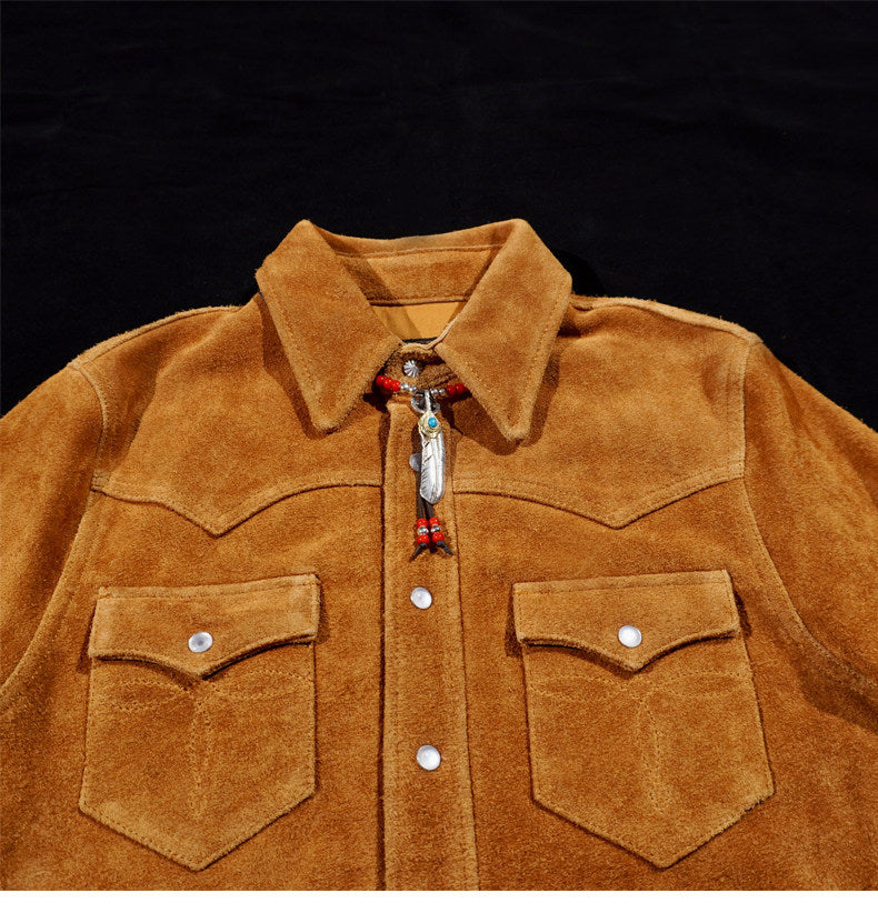 ★スウェードウエスタンシャツ★S～4XL