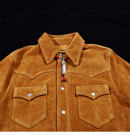 ★スウェードウエスタンシャツ★S～4XL