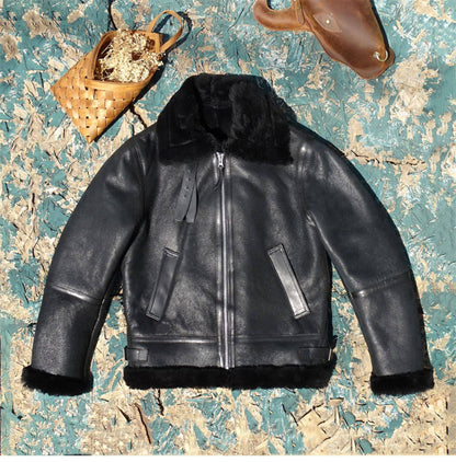 ★ブラックムートン B-3フライトジャケット★S～5XL