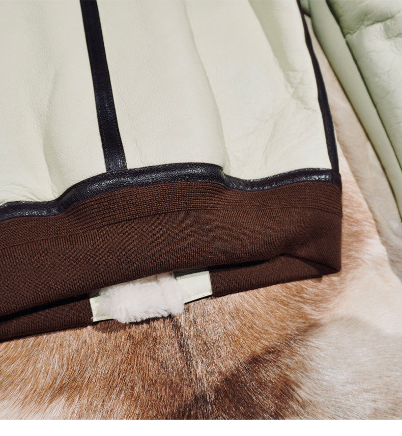 ◆オーストラリア産ムートン A-2フライトジャケット◆ホワイト S～4XL