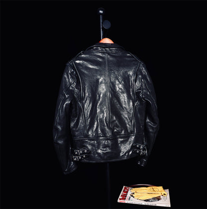 植物タンニン鞣しシープレザー使用  ダブルライダースジャケットS～4XL