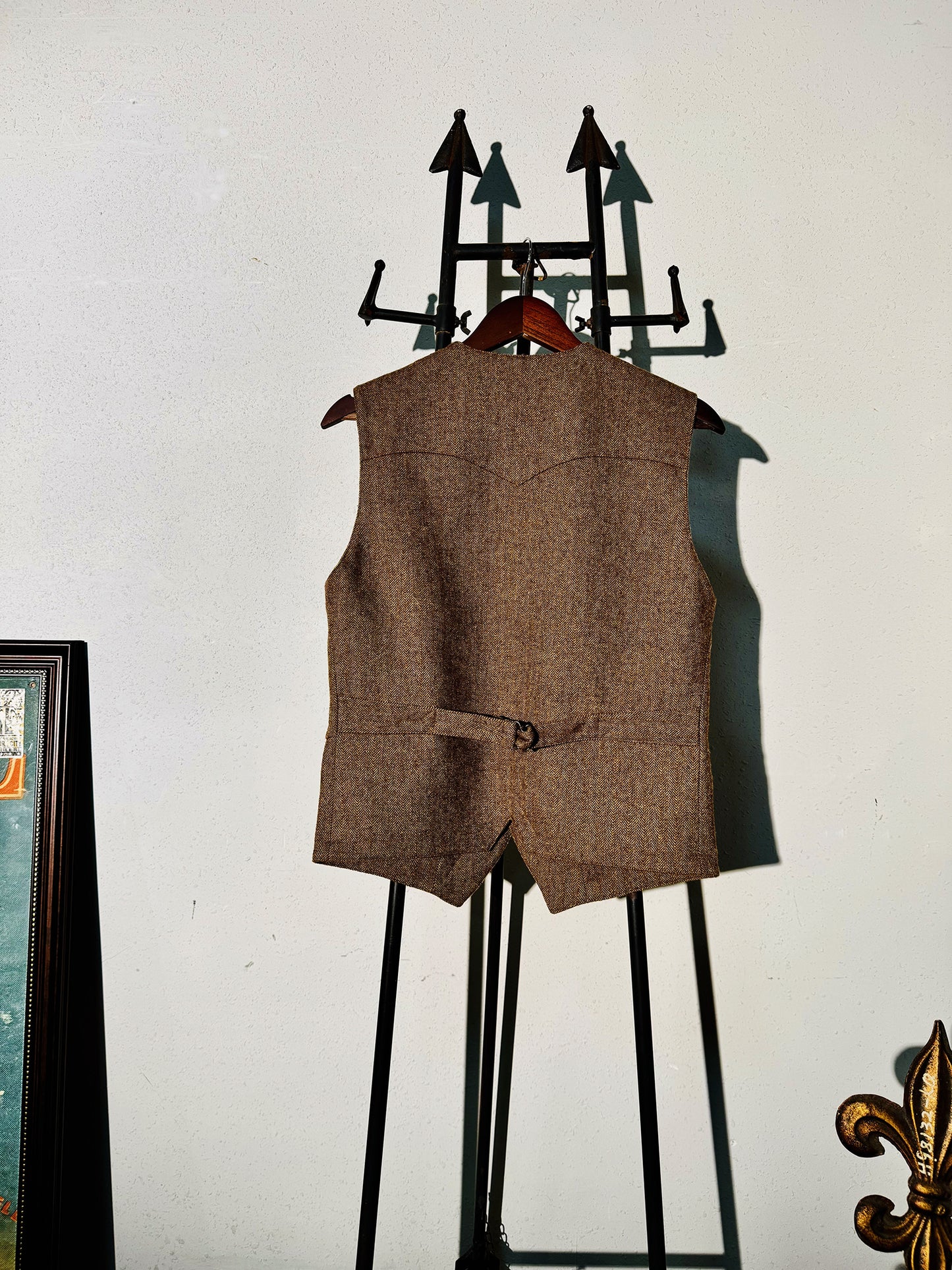 ◇クラシカル ウールヘリンボーン ベスト◇ S～4XL
