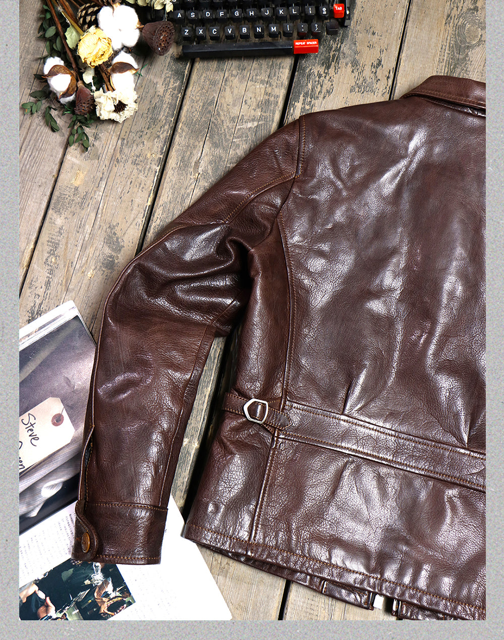 1930's VINTAGE復刻デザイン  植物タンニンなめし イタリア産ゴートレザー シングルライダースジャケット M～4XL