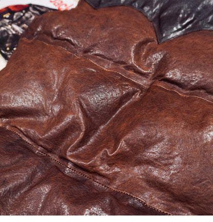 ◇植物タンニン鞣し ウォッシュ加工 シープレザーシープレザーダウン ベスト◇ S～4XL