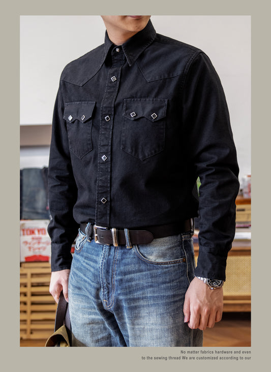 ◆60’ｓヴィンテージ復刻コットン 8.5オンス ウエスタンシャツ◆S～2XL