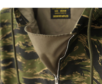 コットン タイガーカモフラージュ ミリタリーアノラックジャケット◇S～2XL