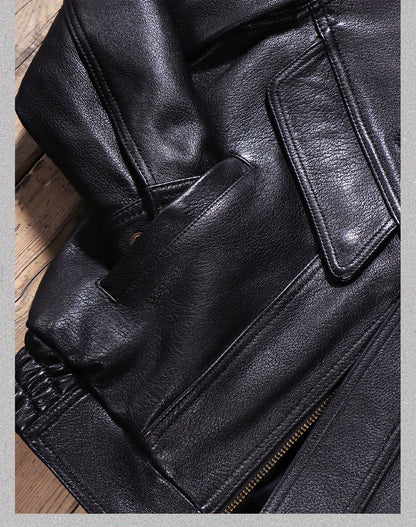 2色展開△水染ゴートレザー  ブルゾン▽ S～5XL