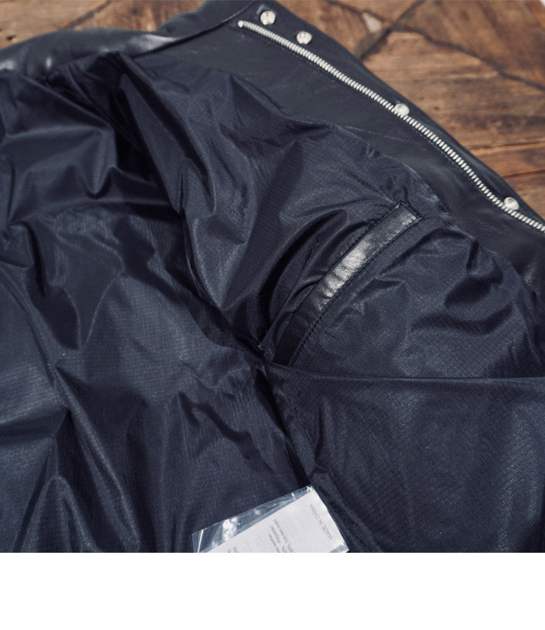 ◇ニュージーランド産シープレザー使用 ブラックレザーダウン ウエスタンステッチ ジャケット◇ S～4XL