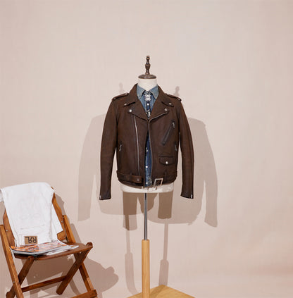 ヴィンテージ50s復刻 613型カウレザー ダブルライダースジャケット M～4XL