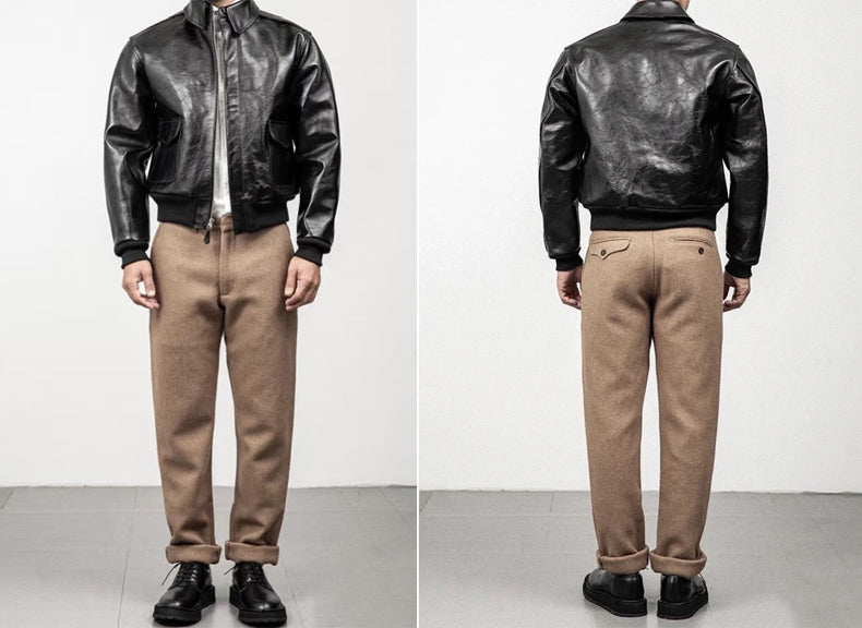 △ヴィンテージ復刻 植物タンニン鞣しホースハイドレザー A-2ジャケット▽S～5XL