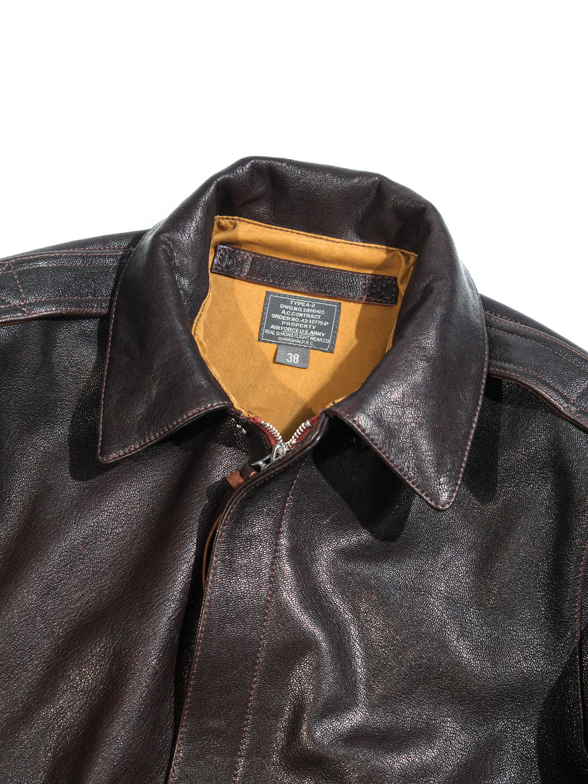 1.3㎜厚△ヴィンテージ復刻 ゴートレザー A-2ジャケット▽S～3XL