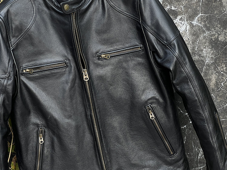 ★J100型 カウレザー シングルライダース ジャケット★Ｍ～4XL