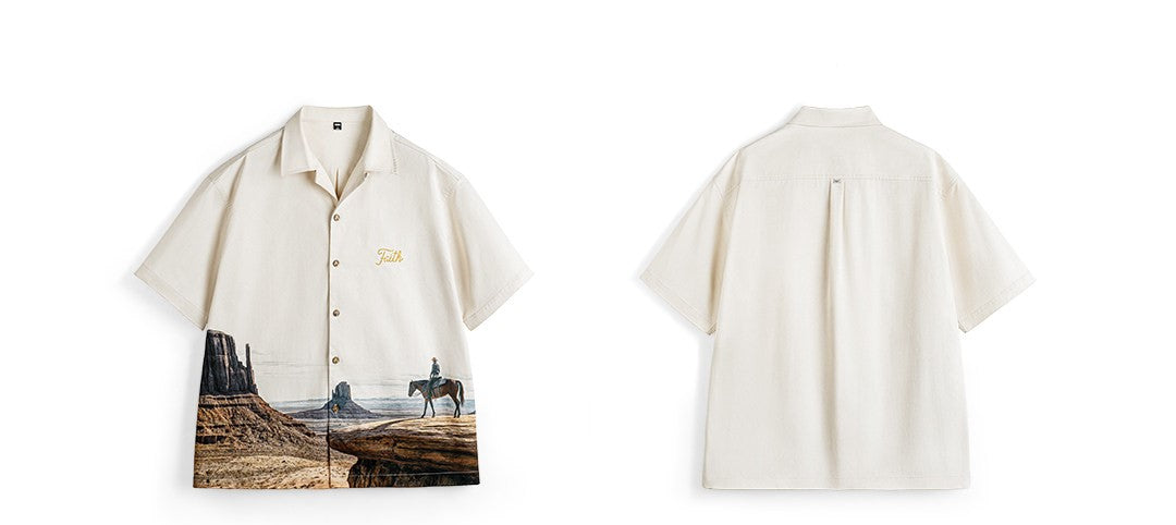 ▲LONELY 騎馬フォトプリントシャツ▼S～2XL