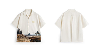 ▲LONELY 騎馬フォトプリントシャツ▼S～2XL