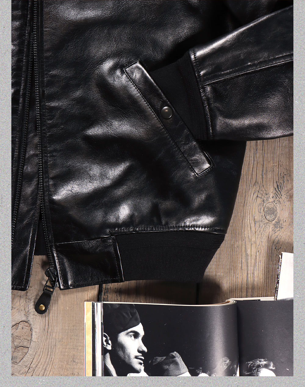 １点のみスペシャルSALE◇Lサイズ◇ゆったりシルエット◇航路地図柄の裏地◇カウレザーB-15フライトジャケット◇