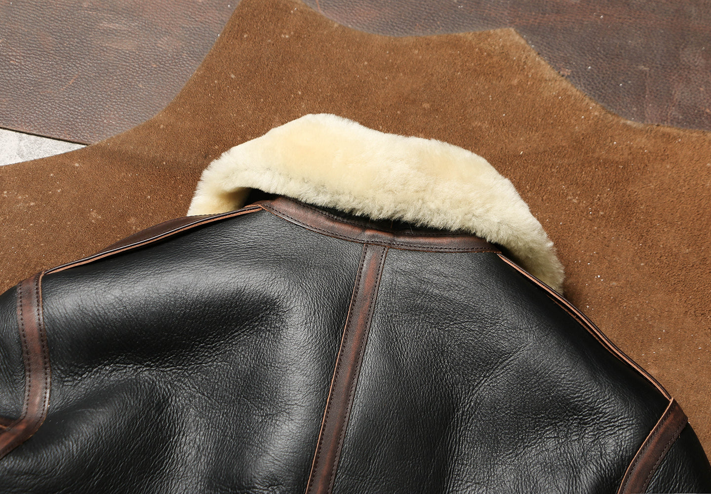 ☆オーストラリア産ムートン 切り替えA-2フライトジャケット☆S～3XL
