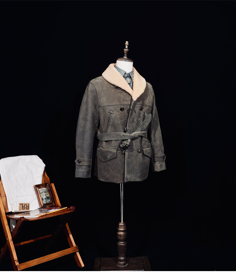 ✩カウレザー×ムートン使用 ランチコート✩S～4XL