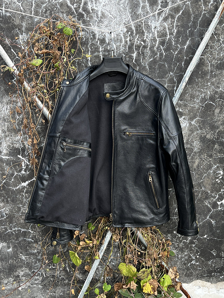 ★J100型 カウレザー シングルライダース ジャケット★Ｍ～4XL