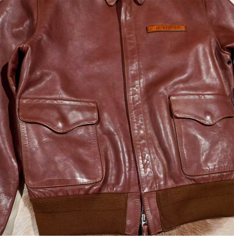 ☆ヴィンテージ復刻 植物タンニン鞣しカーフレザー A-2ジャケット☆