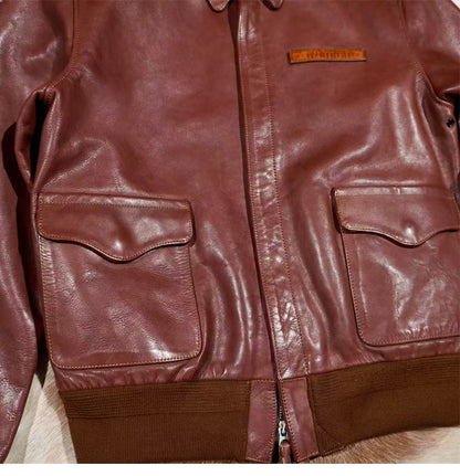 ☆ヴィンテージ復刻 植物タンニン鞣しカーフレザー A-2ジャケット☆