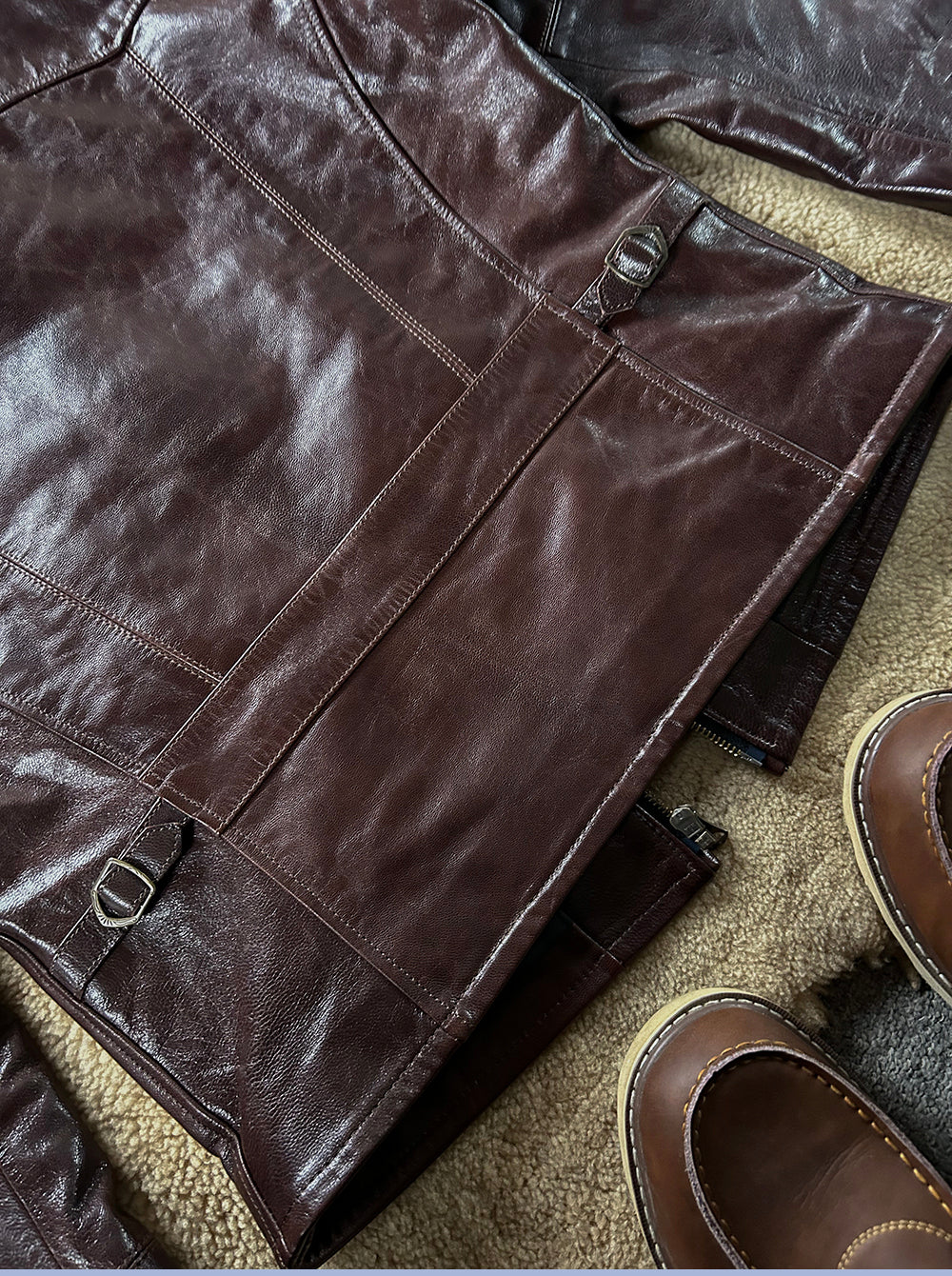 30’s ヴィンテージ復刻 オイルゴートレザージャケット M～4XL