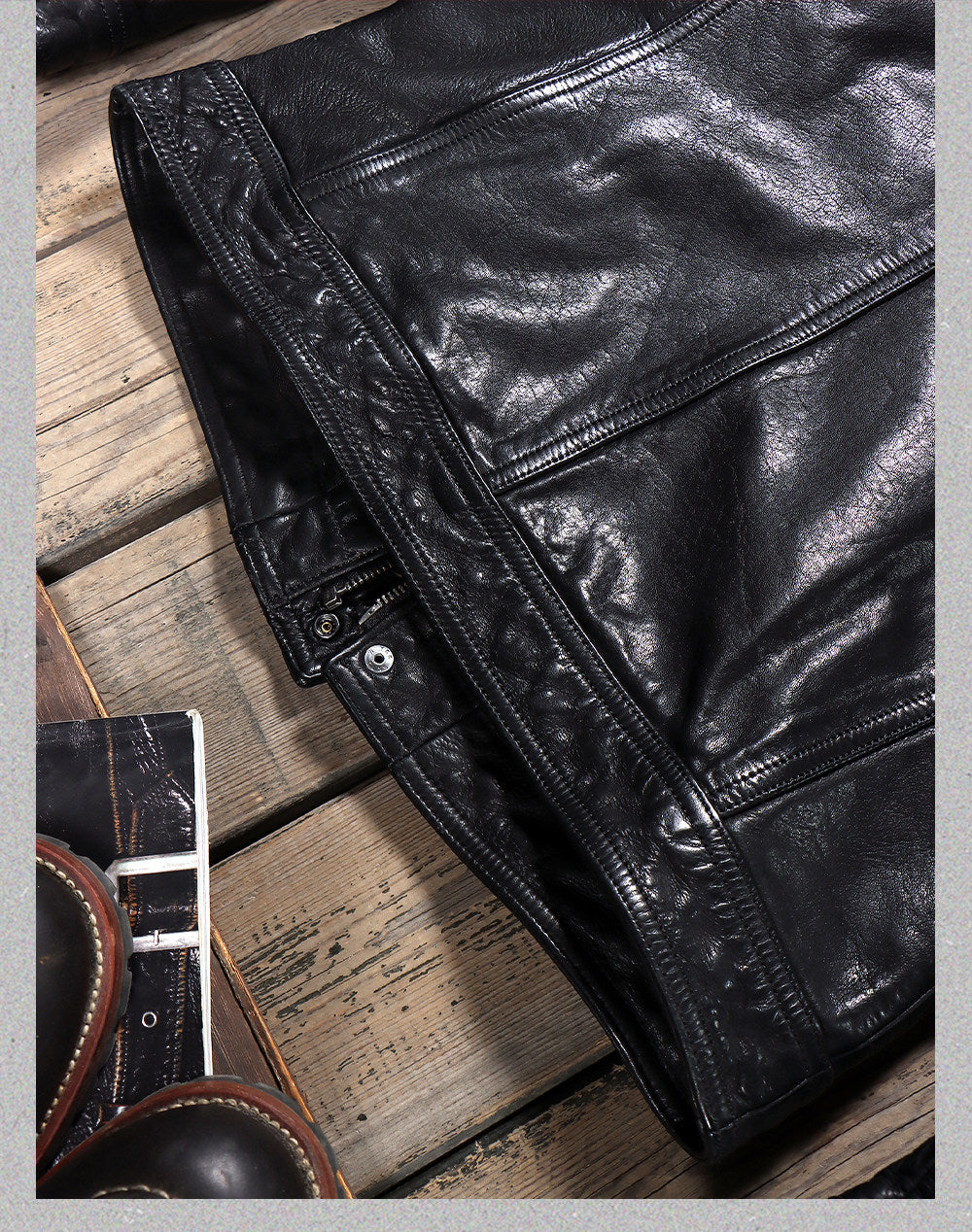 ヴィンテージ復刻スタイル◇植物タンニン鞣しイタリア産カーフレザー ジャケット◇M～4XL