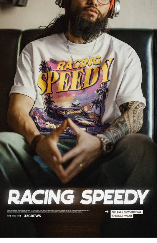 ◆80’ｓデザイン RACING SPEEDYプリント Ｔシャツ◆S～2XL