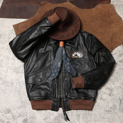 △ヴィンテージ復刻 カウレザー CWU-45/Pフライトジャケット▽S～5XL