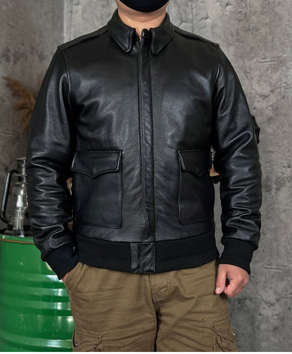△ヴィンテージ復刻 イタリア産カウレザー使用 A-2ジャケット▽ XL~5XL