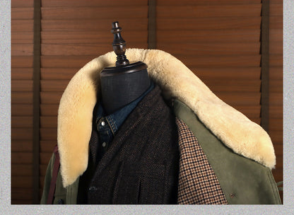 絶妙な色味★イタリア産ヌバックレザー×ムートン使用 ランチコート★ L～4XL