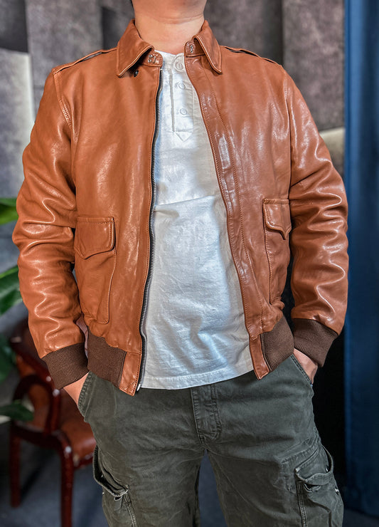 ◇◇ヴィンテージ復刻 ゴートレザーA-2ジャケット◇◇M~3XL