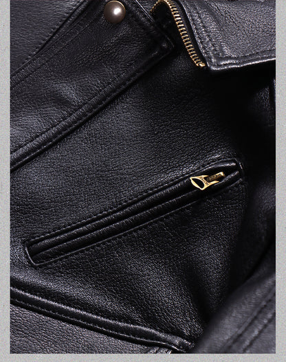 2色展開△水染ゴートレザー  ブルゾン▽ S～5XL