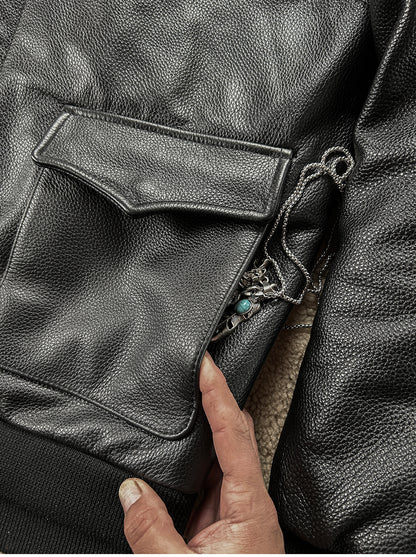 △ヴィンテージ復刻 イタリア産カウレザー使用 A-2ジャケット▽ XL~5XL