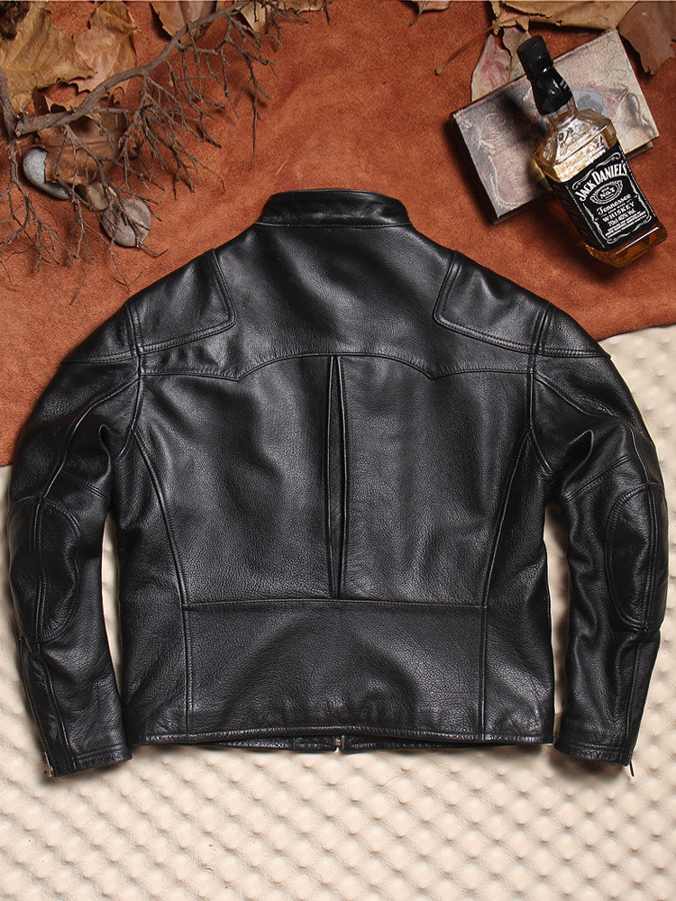昨シーズン物売り切りセール◇カウレザー シングルライダースジャケット◇M～5XL