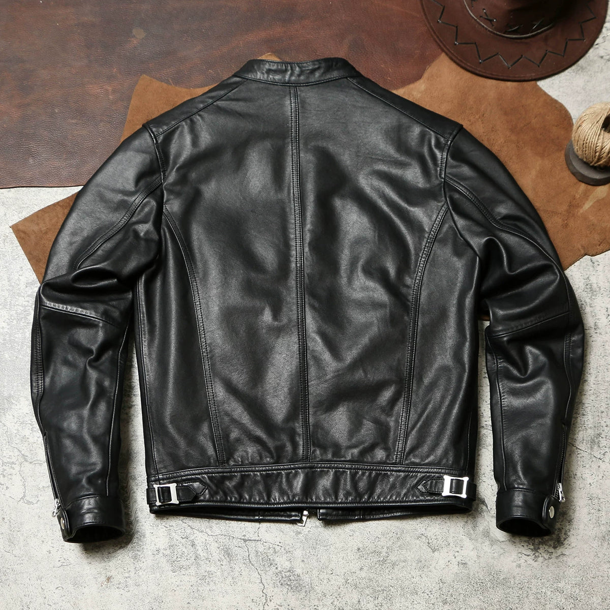 ▲30’ｓ復刻デザイン カーフレザー シングルライダース ジャケット▼M～5XL