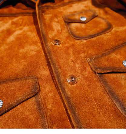 ★ヴィンテージ復刻 ヌバックレザー ウエスタンジャケット★S～5XL