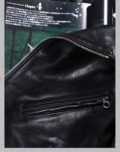 ヴィンテージ50s 613型復刻 1.4mmカウレザー ダブルライダースジャケットS～4XL