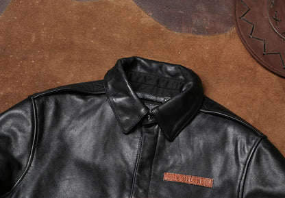 △ヴィンテージ復刻 植物タンニン鞣し 1.5mm ホースハイドレザー A-2ジャケット▽S～4XL